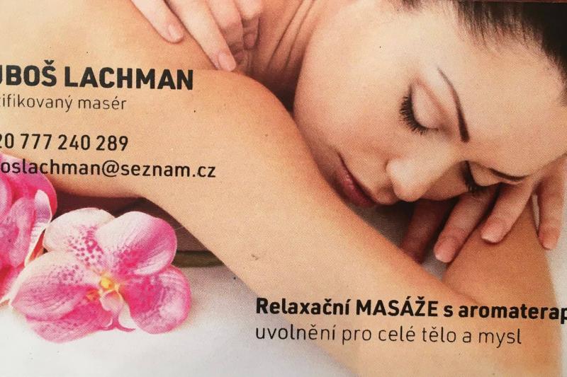 Permanentka platí pro aktivitu Relaxační aroma masáž LUBOŠ